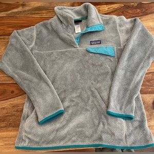 Patagonia Gray and Teal Women's Sweater